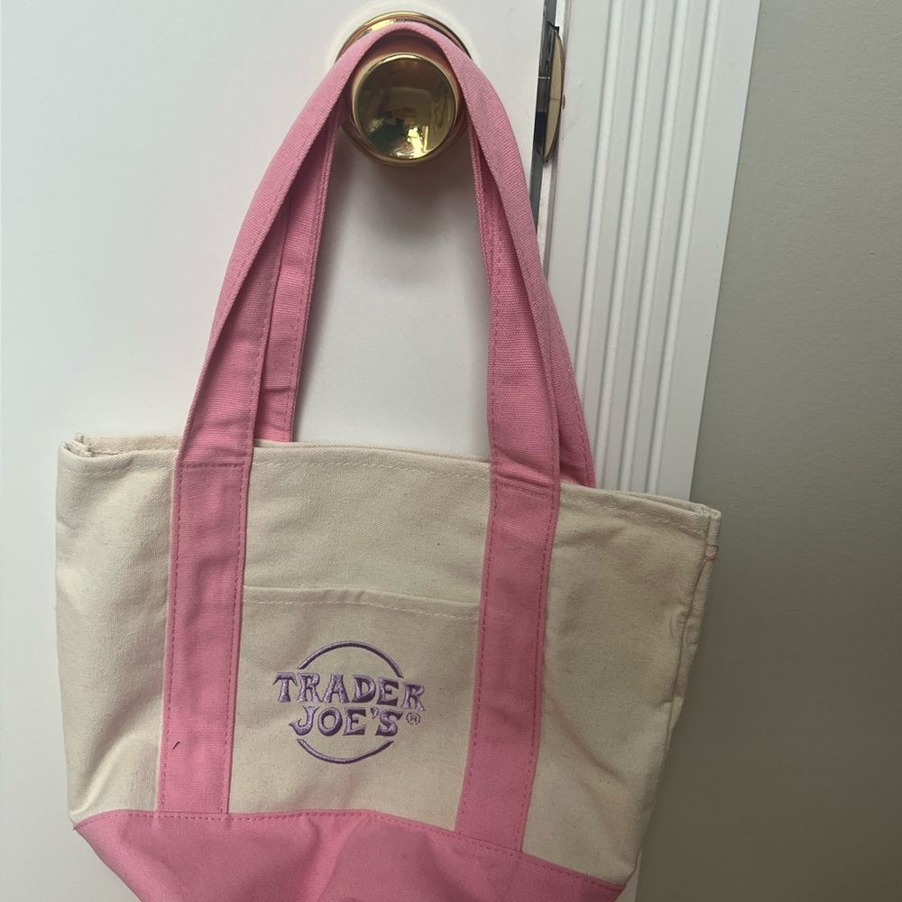 Trader Joe’s Pink and Cream Mini Tote Bag